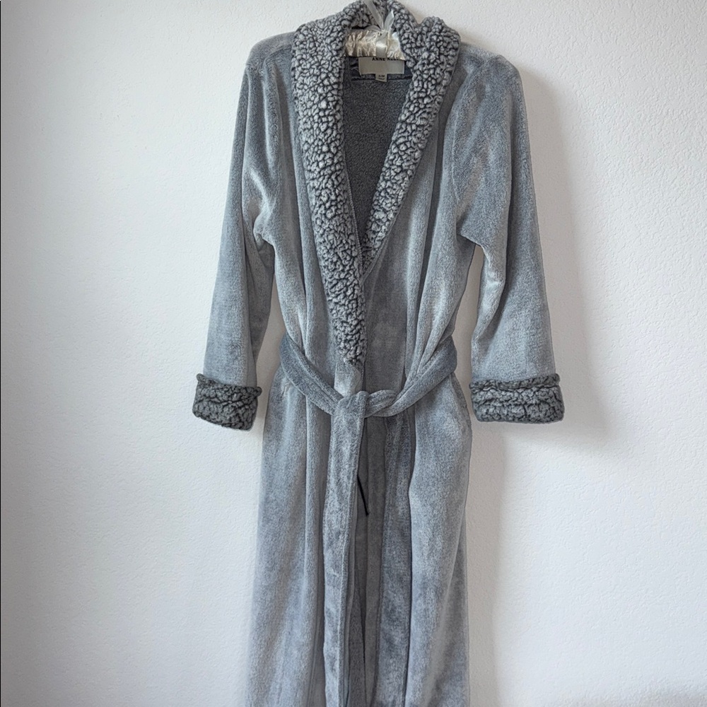 Anne Klein Soft Gray Robe Shower - Picture 3 of 16